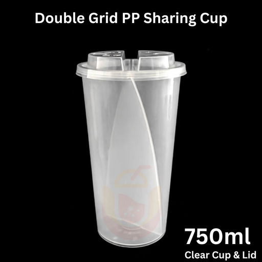 Double Grid PP 750ml Sharing Cup & Lid