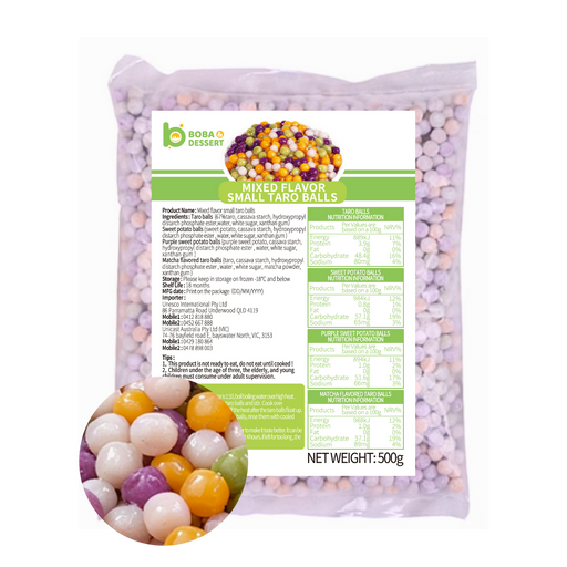 Frozen MIXED(4) Flavor SMALL Taro Balls (500g)- Mel Metro only