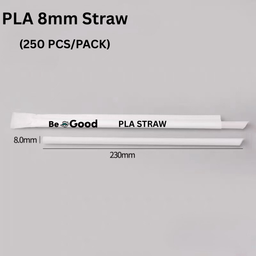 PLA 8mm Straw – Individually Wrapped (8MM x 230MM, 250pcs)