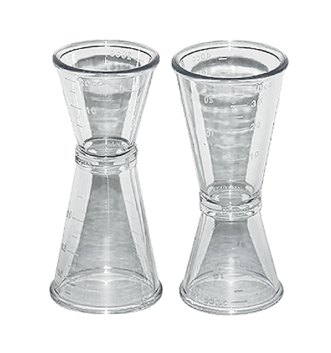 Double Clear Jigger Plastic Measure Cup