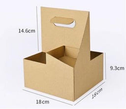 Disposable Kraft Drink Carrier Kraft Paper Cup Tray Cup Holder